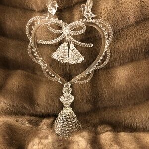 Elegant hand blown crystal wedding cake topper
